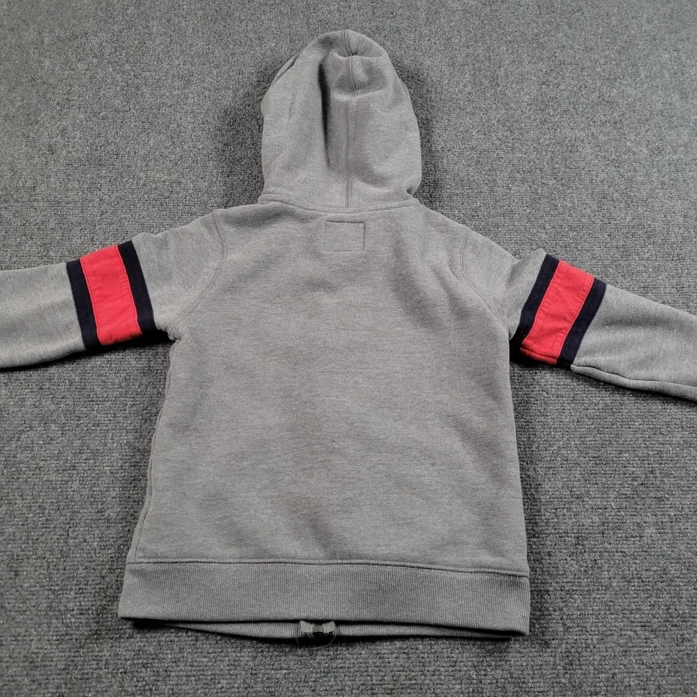 OshKosh B'gosh Hoodie Sweatshirt Kids 7 Gray Full Zip Fleece Logo Colorblock